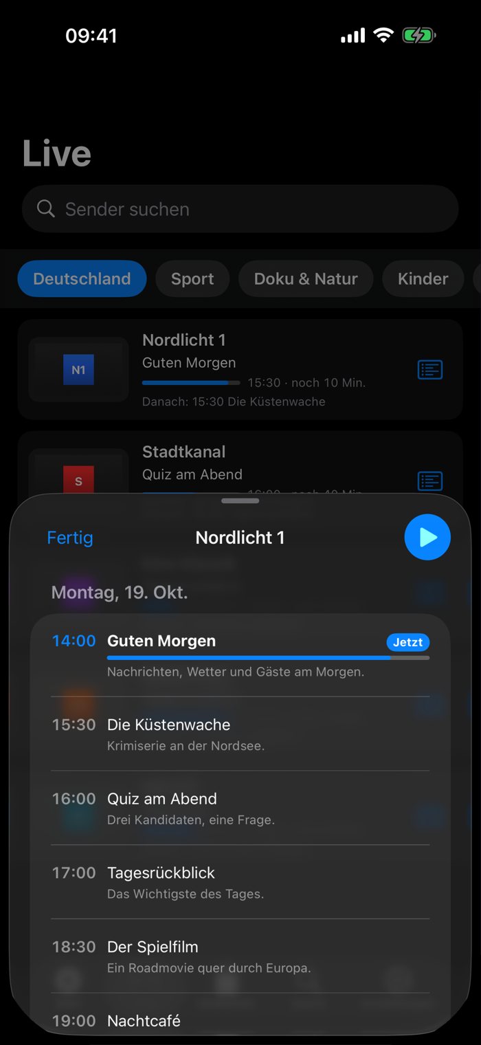 Programm eines Senders